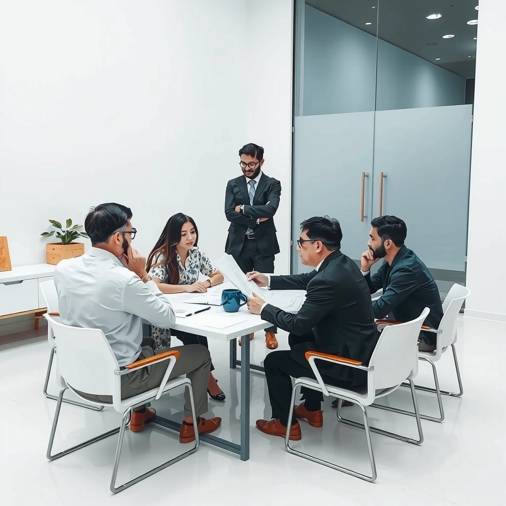 Initial consultation meeting at SteelStone Construction